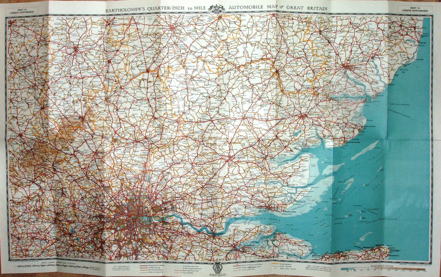 AA 1950, Bartholomew Quarter Inch Sheet 19